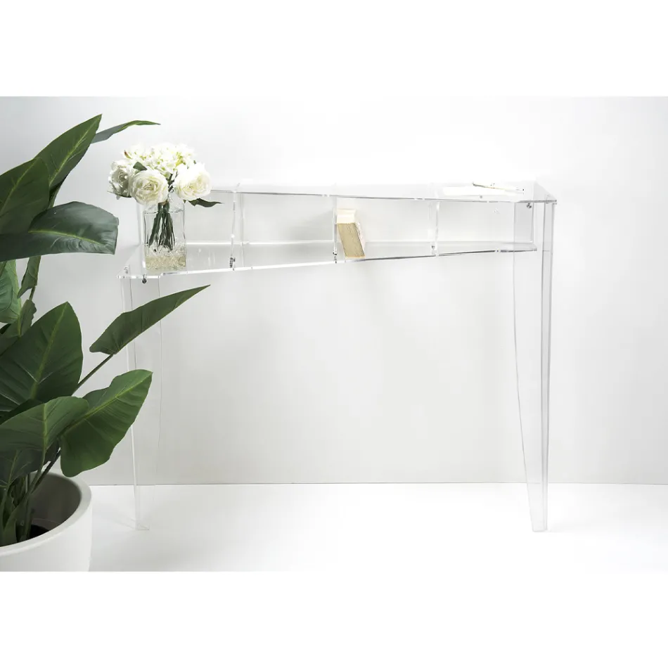 Console de parede em Plexiglass Piano Design Transparente - Valeria Viadurini