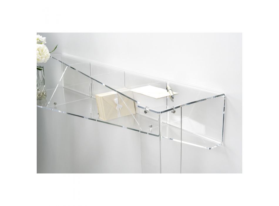 Console de parede em Plexiglass Piano Design Transparente - Valeria Viadurini