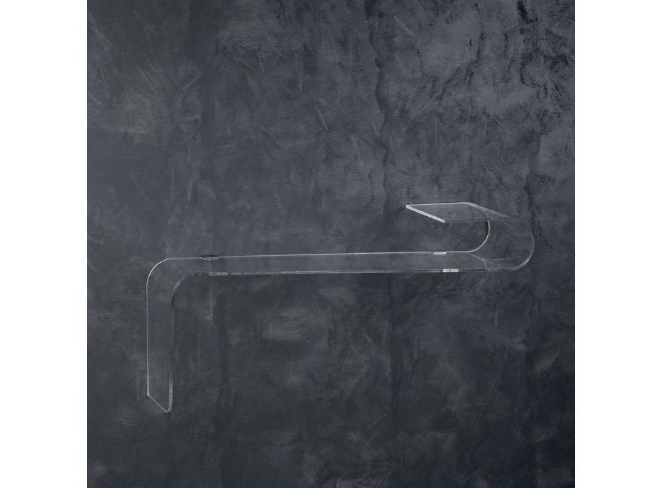 Console de parede suspensa em cristal acrílico de design transparente - Cesarea Viadurini