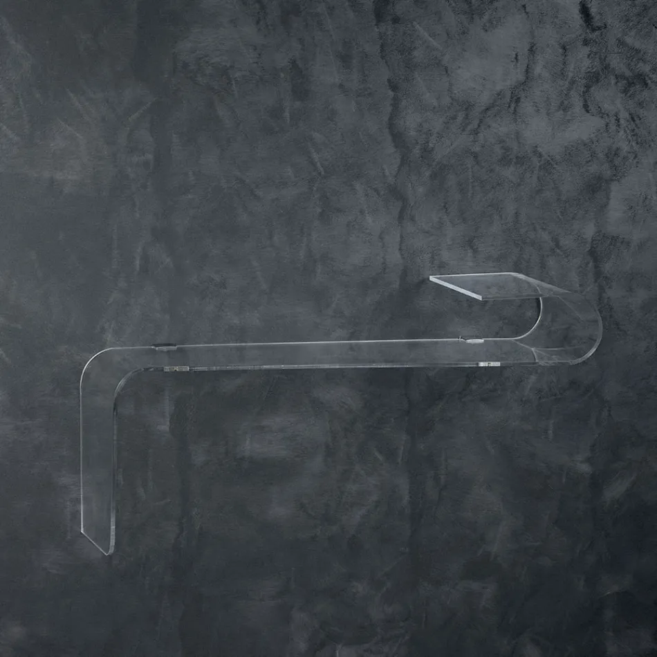 Console de parede suspensa em cristal acrílico de design transparente - Cesarea Viadurini