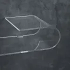 Console de parede suspensa em cristal acrílico de design transparente - Cesarea Viadurini