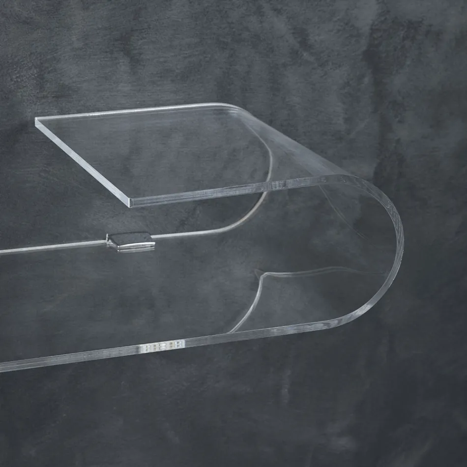 Console de parede suspensa em cristal acrílico de design transparente - Cesarea Viadurini