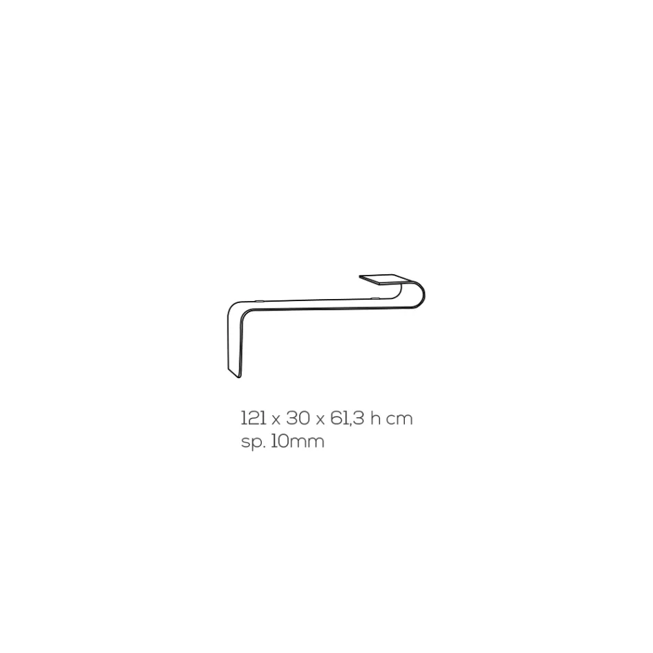 Console de parede suspensa em cristal acrílico de design transparente - Cesarea Viadurini