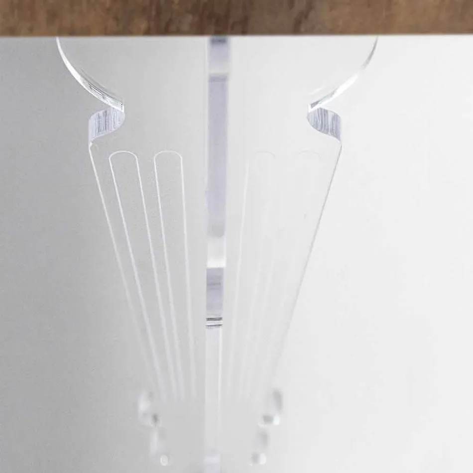 Mesa de console de parede em madeira branco cinza ou Corten e Plexiglass - Leopardi Viadurini