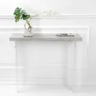 Mesa de console de parede em madeira branco cinza ou Corten e Plexiglass - Leopardi Viadurini