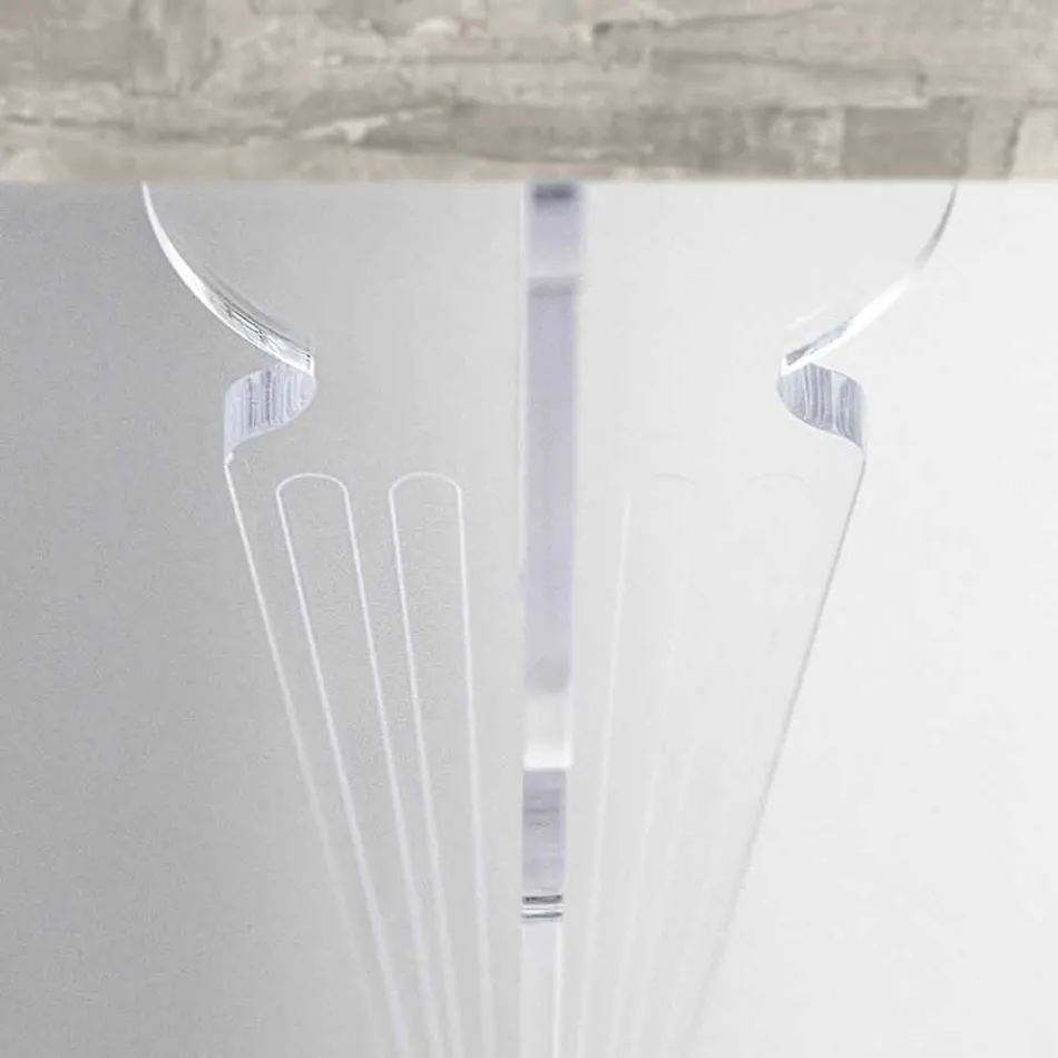 Mesa de console de parede em madeira branco cinza ou Corten e Plexiglass - Leopardi Viadurini