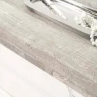 Mesa de console de parede em madeira branco cinza ou Corten e Plexiglass - Leopardi Viadurini