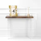 Mesa de console de parede em madeira branco cinza ou Corten e Plexiglass - Leopardi Viadurini