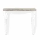 Mesa de console de parede em madeira branco cinza ou Corten e Plexiglass - Leopardi Viadurini
