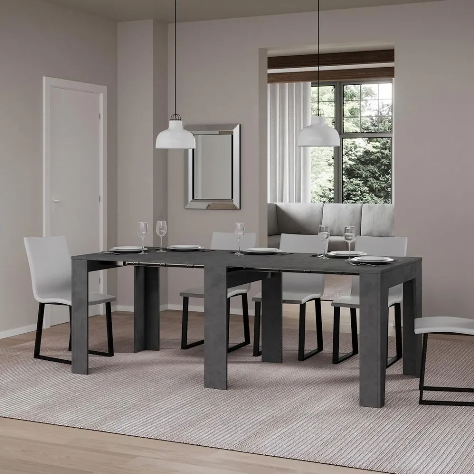 Console extensível até 181 cm em Melamina Essence Made in Italy - Castello Viadurini