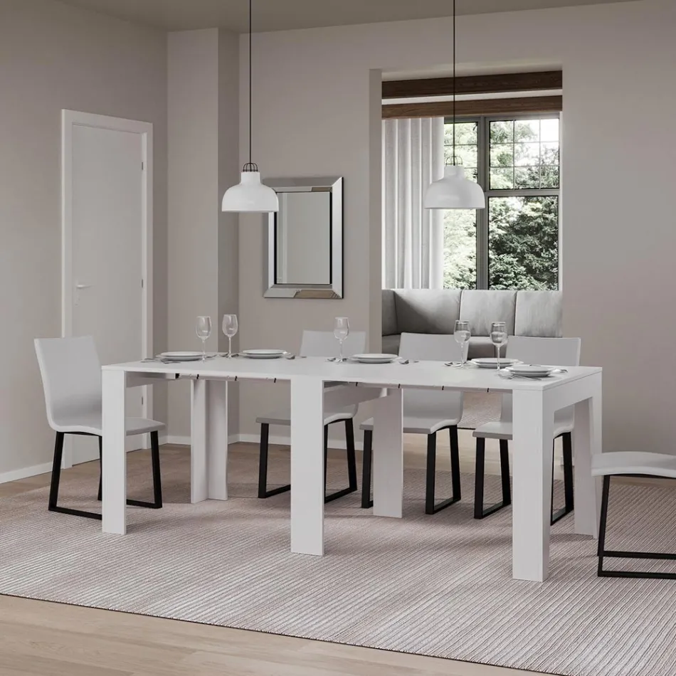 Console extensível até 181 cm em Melamina Essence Made in Italy - Castello Viadurini