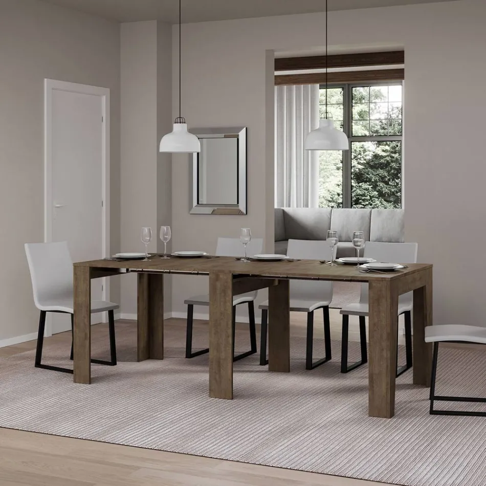 Console extensível até 181 cm em Melamina Essence Made in Italy - Castello Viadurini