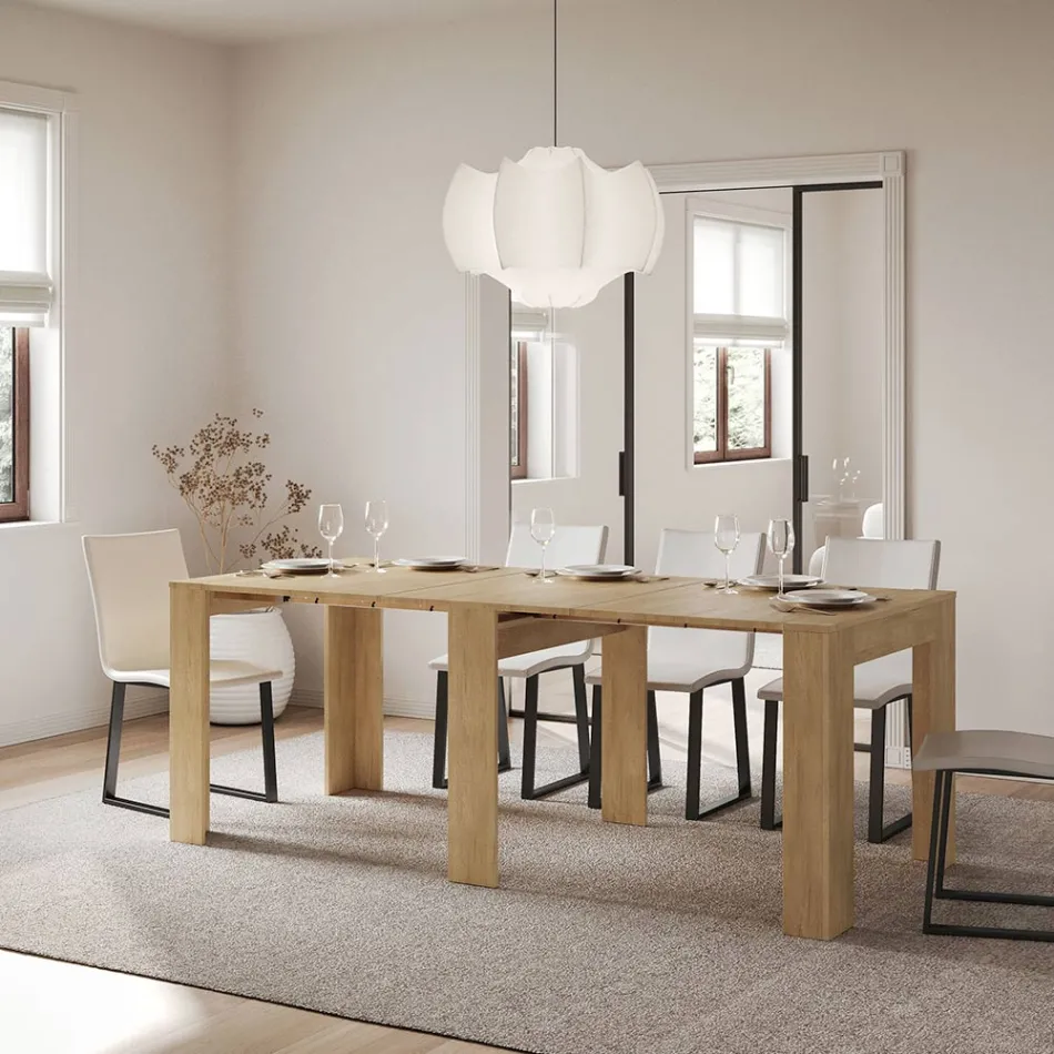 Console extensível até 181 cm em painéis de melamina Made in Italy - Drago Viadurini