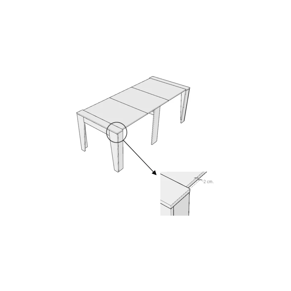 Console extensível até 211 cm em melamina em essência Made in Italy - Incantesimo Viadurini