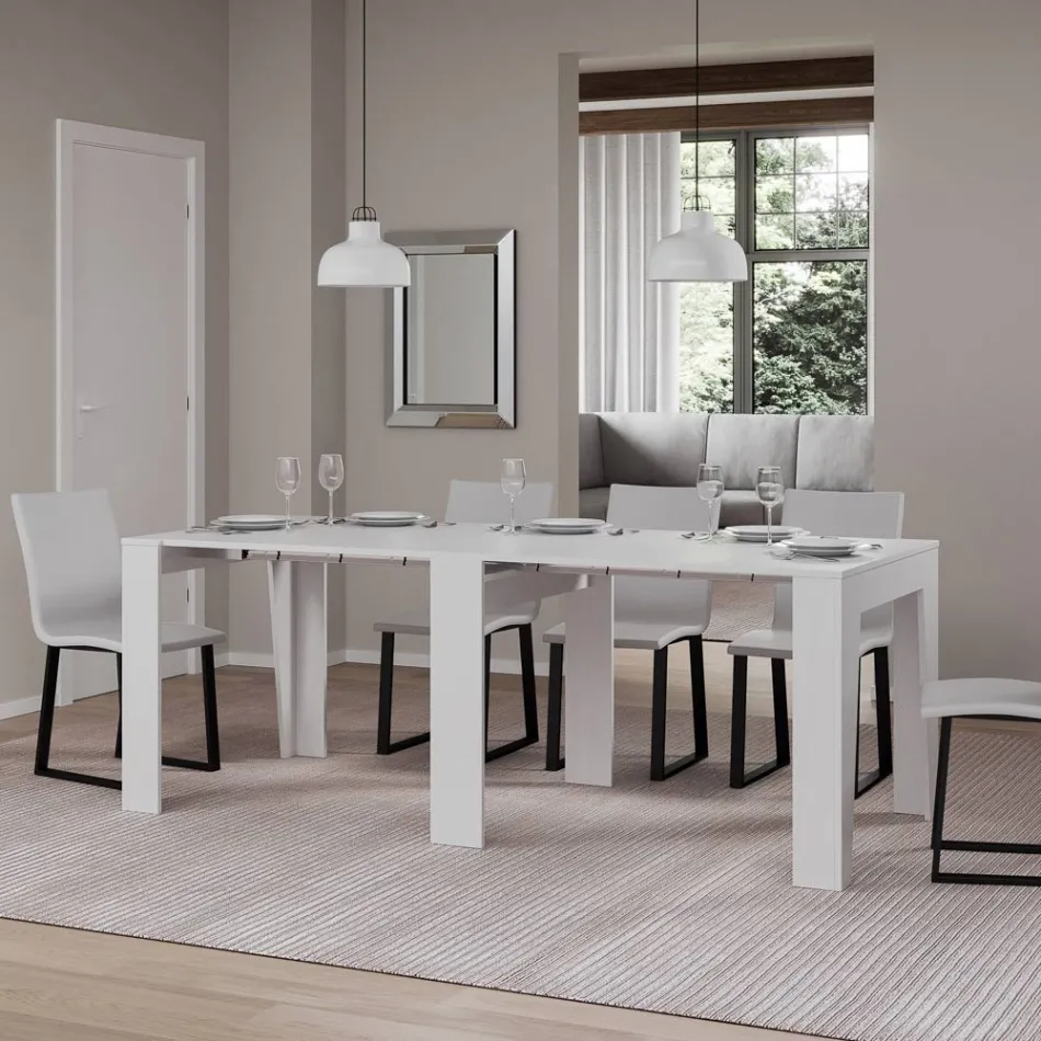 Console extensível até 211 cm em melamina em essência Made in Italy - Incantesimo Viadurini