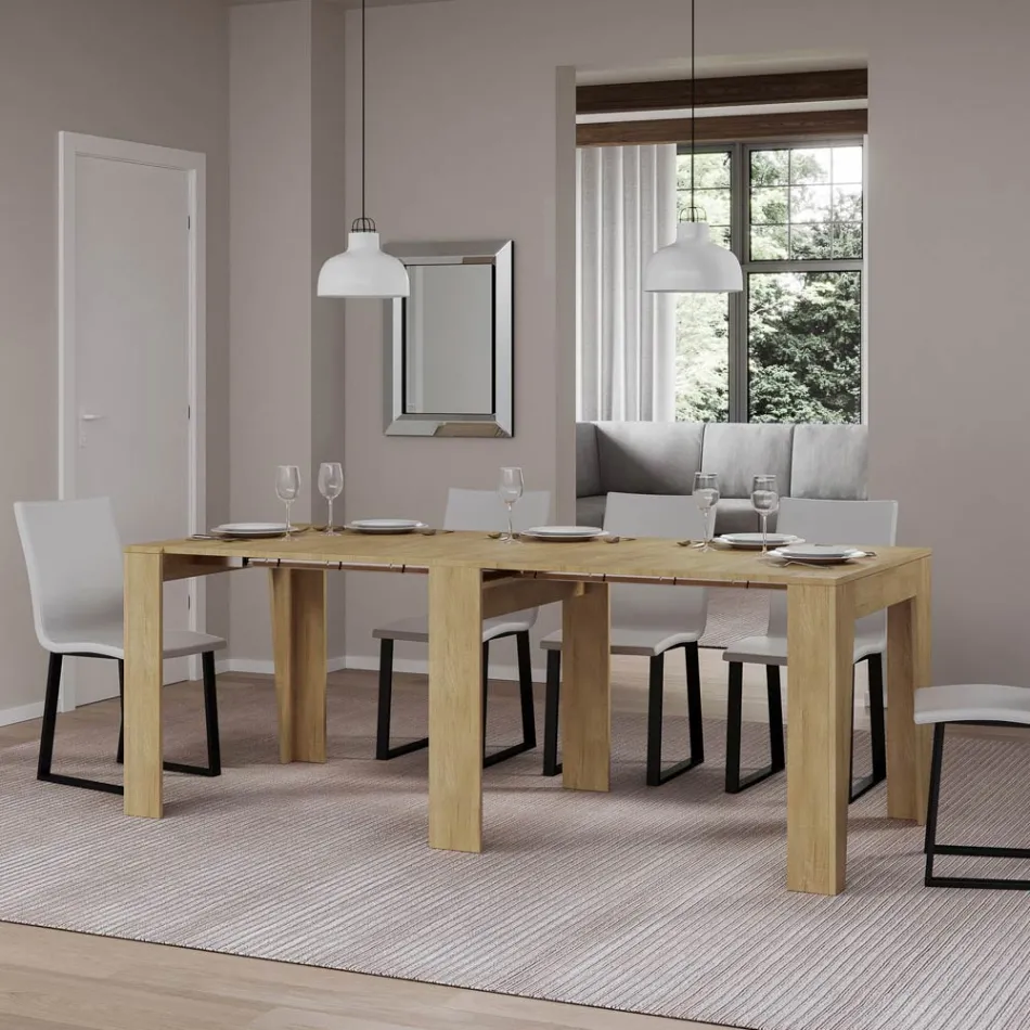 Console extensível até 211 cm em melamina em essência Made in Italy - Incantesimo Viadurini