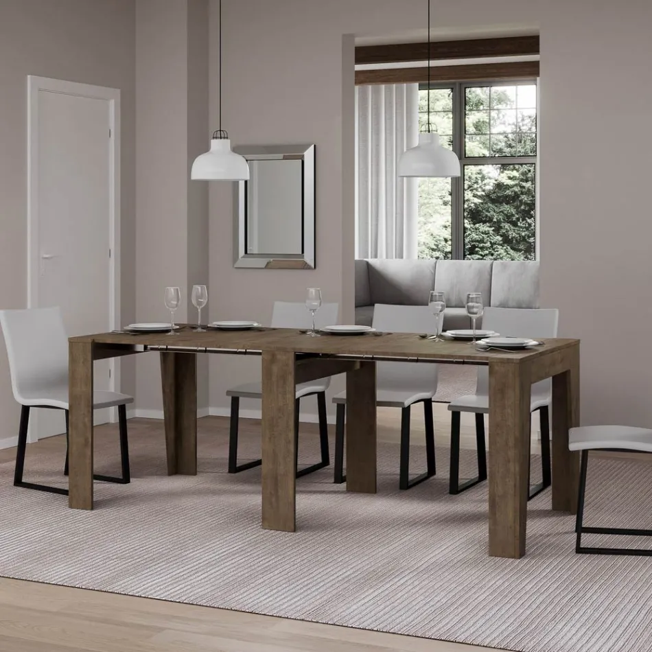 Console extensível até 211 cm em melamina em essência Made in Italy - Incantesimo Viadurini