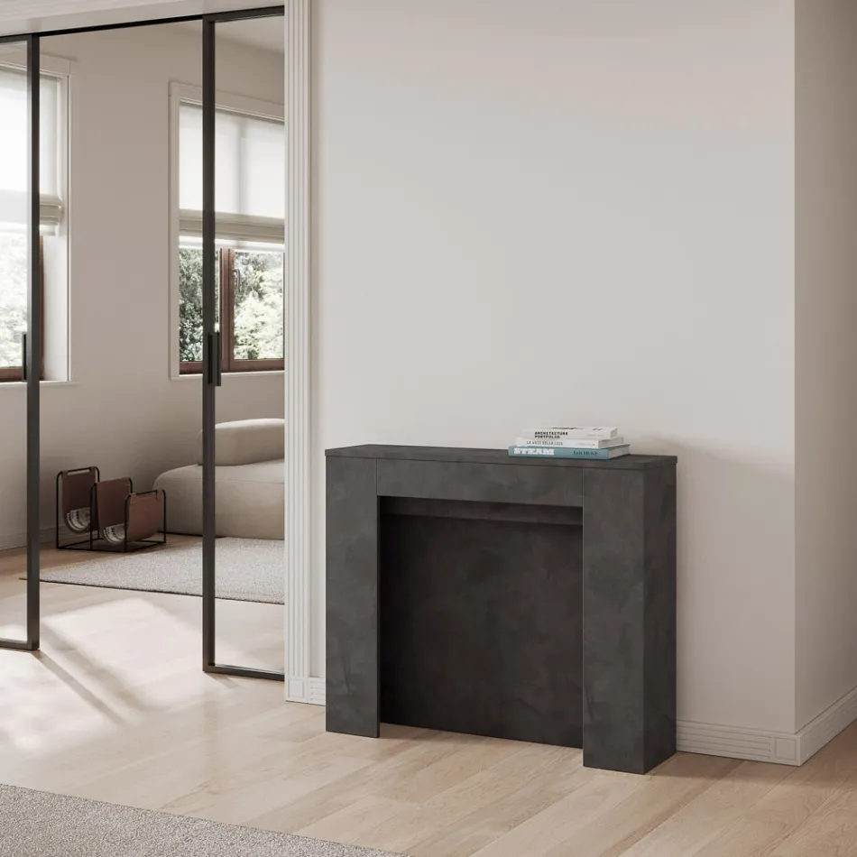 Console extensível até 211 cm em painéis de melamina Made in Italy - Principessa Viadurini