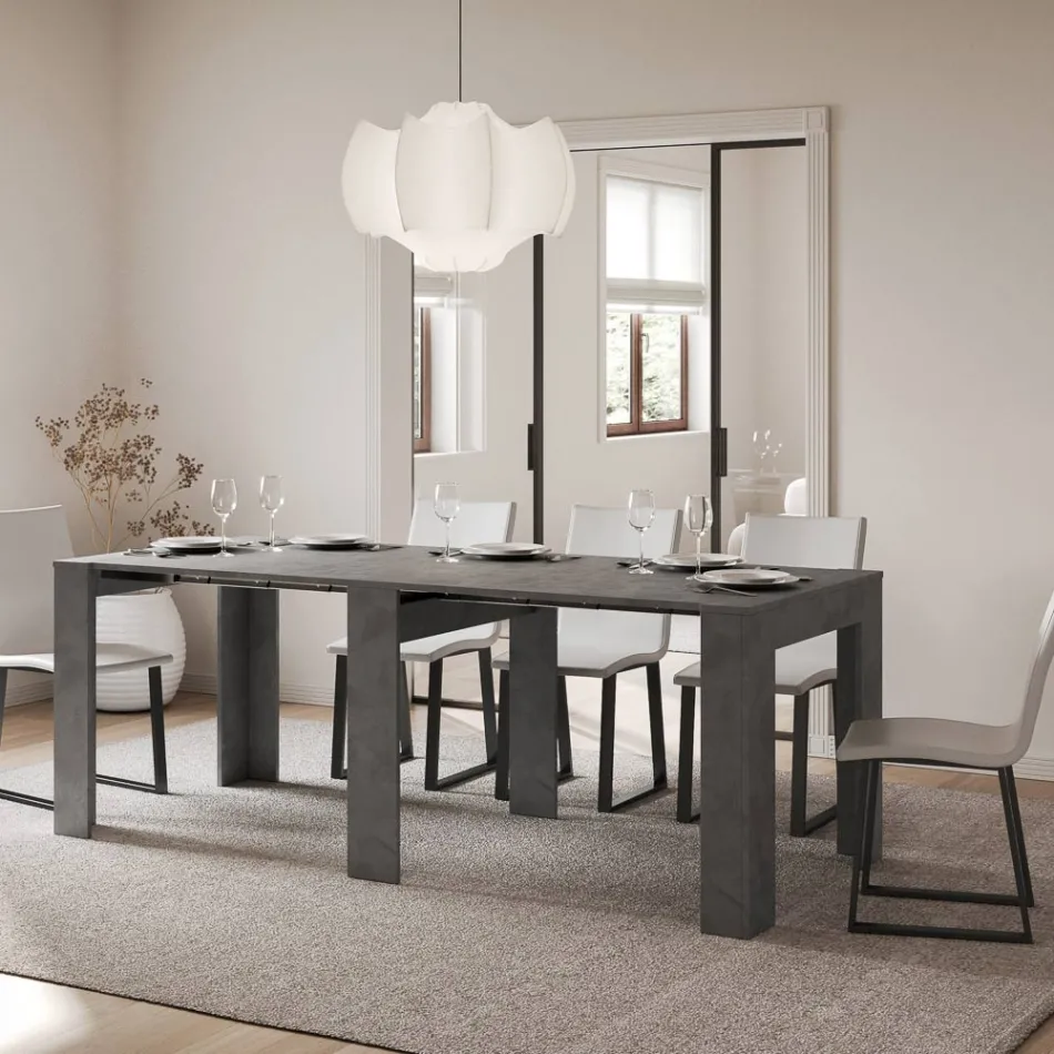 Console extensível até 211 cm em painéis de melamina Made in Italy - Principessa Viadurini