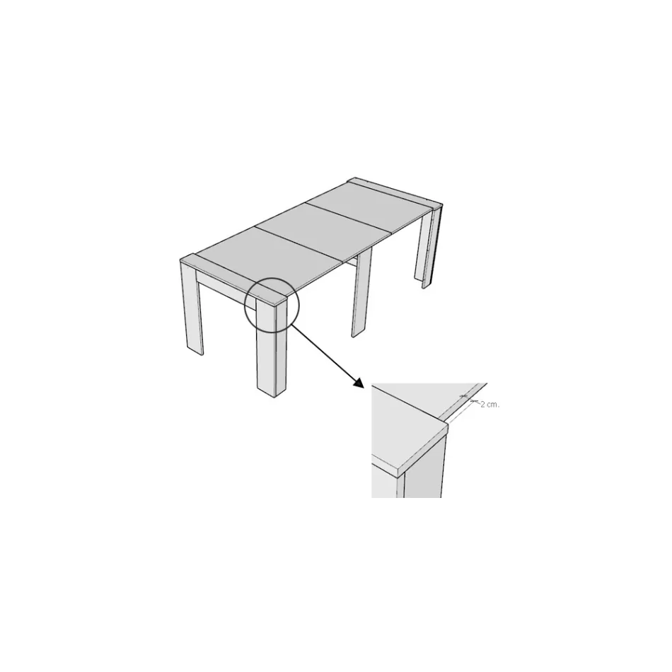 Console extensível até 211 cm em painéis de melamina Made in Italy - Principessa Viadurini