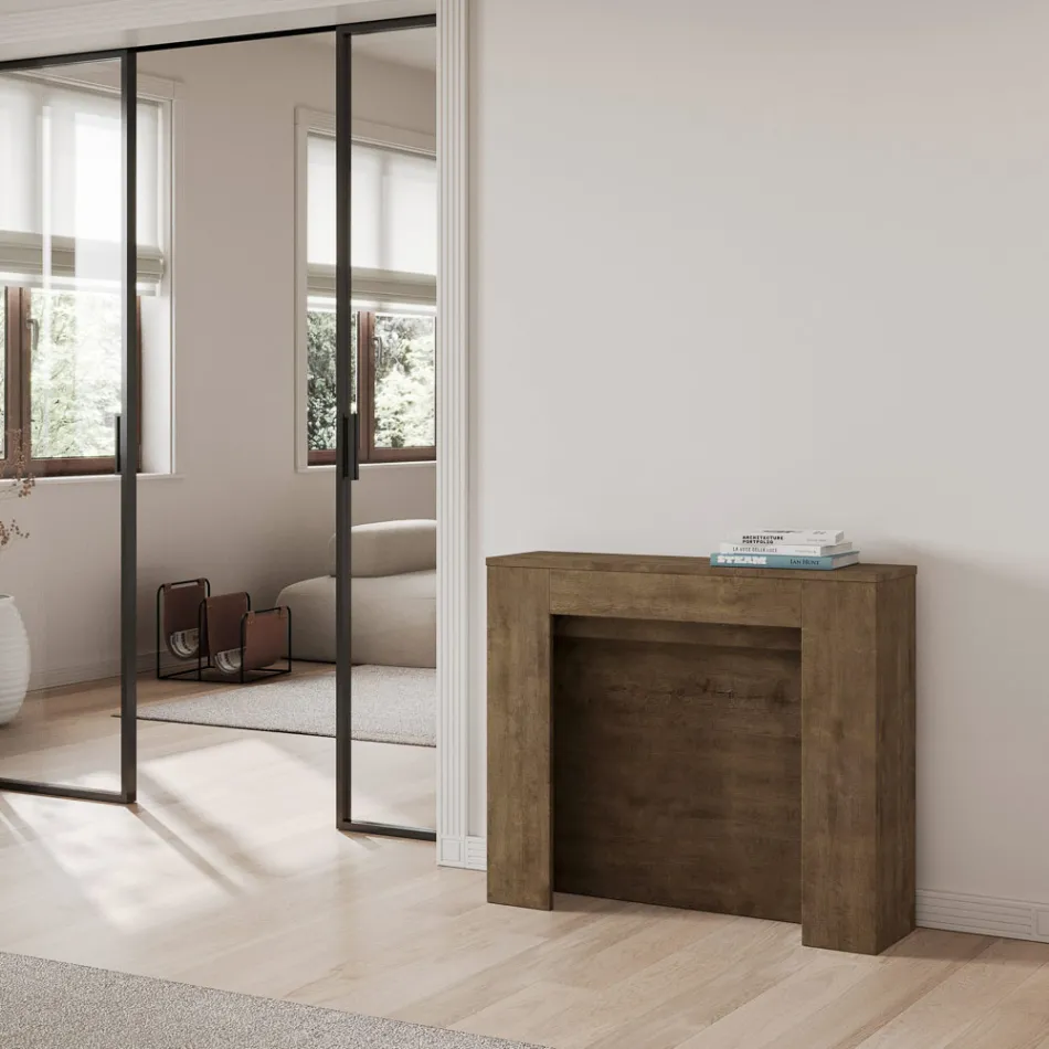 Console extensível até 211 cm em painéis de melamina Made in Italy - Principessa Viadurini