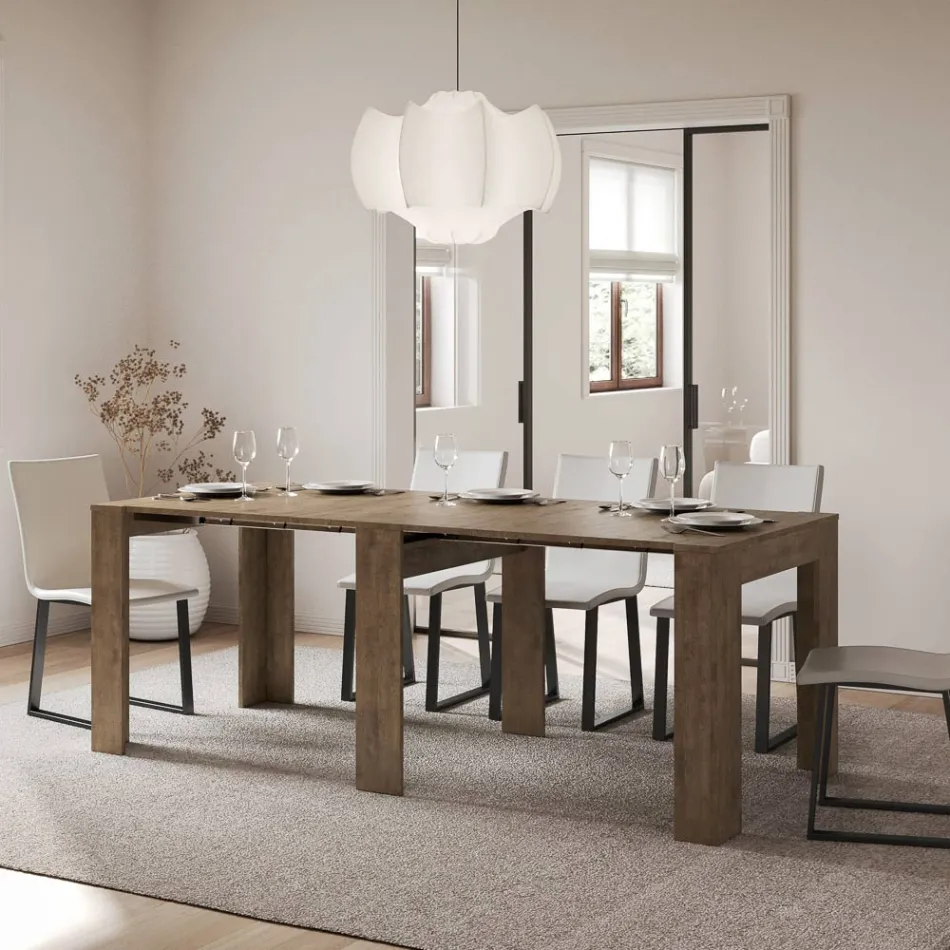 Console extensível até 211 cm em painéis de melamina Made in Italy - Principessa Viadurini