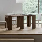 Console extensível até 299 cm com extensões internas fabricadas na Itália - Ampulheta Viadurini