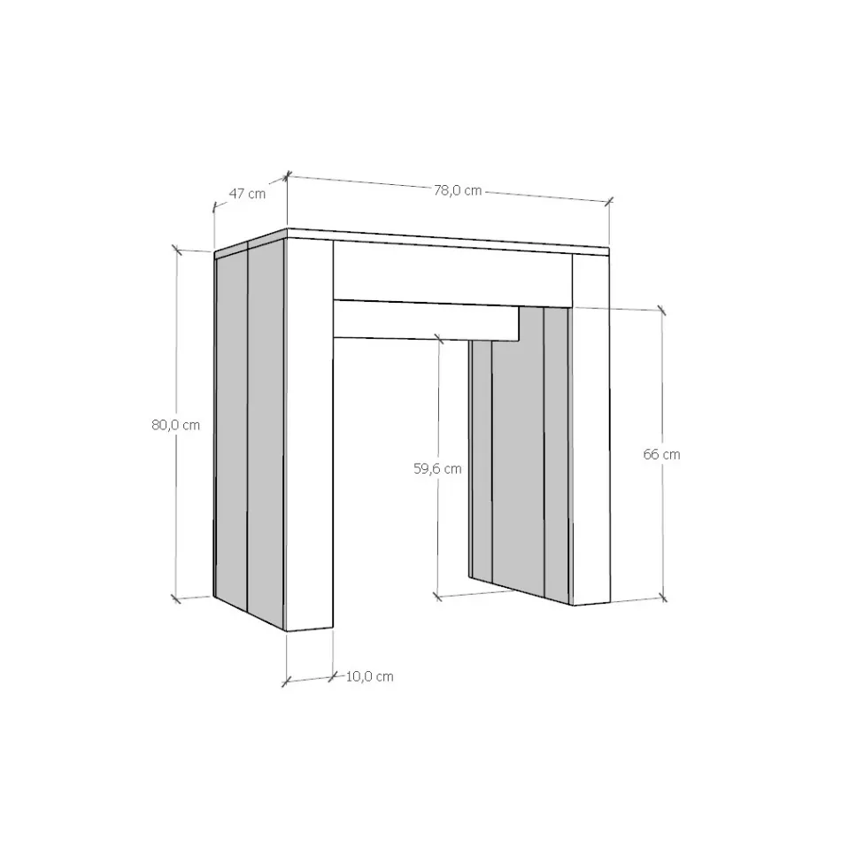 Console extensível até 299 cm com extensões internas fabricadas na Itália - Ampulheta Viadurini