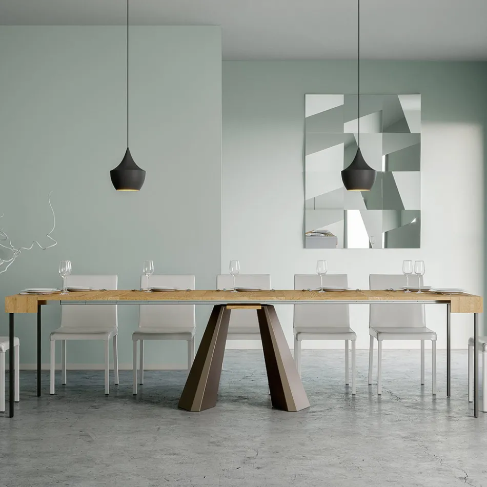 Console Extensível até 300 cm com Pernas com Acabamento Bear Made in Italy - Destino Viadurini