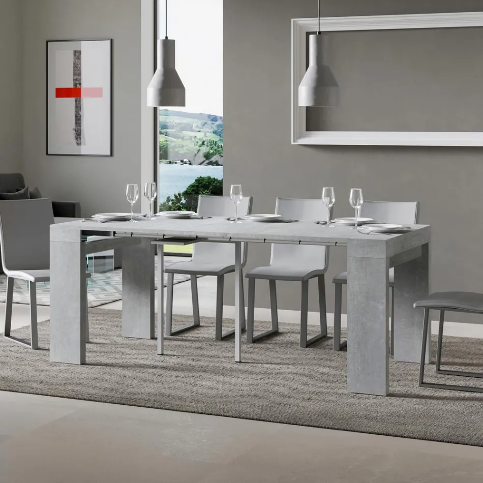 Console extensível até 300 cm com suporte de 2 pernas Fabricado na Itália - Phantom Viadurini