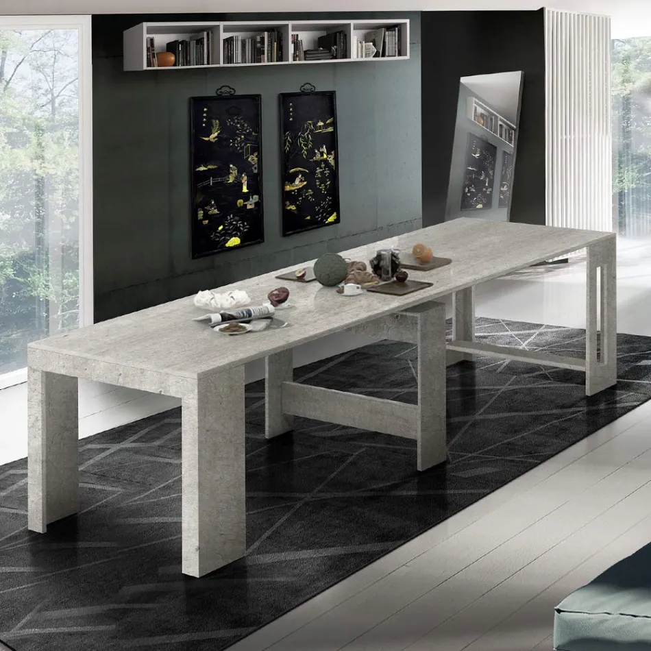 Console extensível a 300 cm da entrada ou sala de estar em madeira - Katharina Viadurini