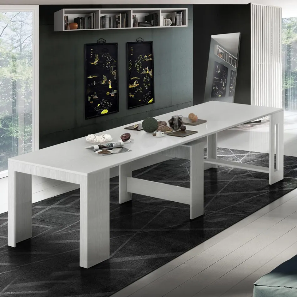 Console extensível a 300 cm da entrada ou sala de estar em madeira - Katharina Viadurini