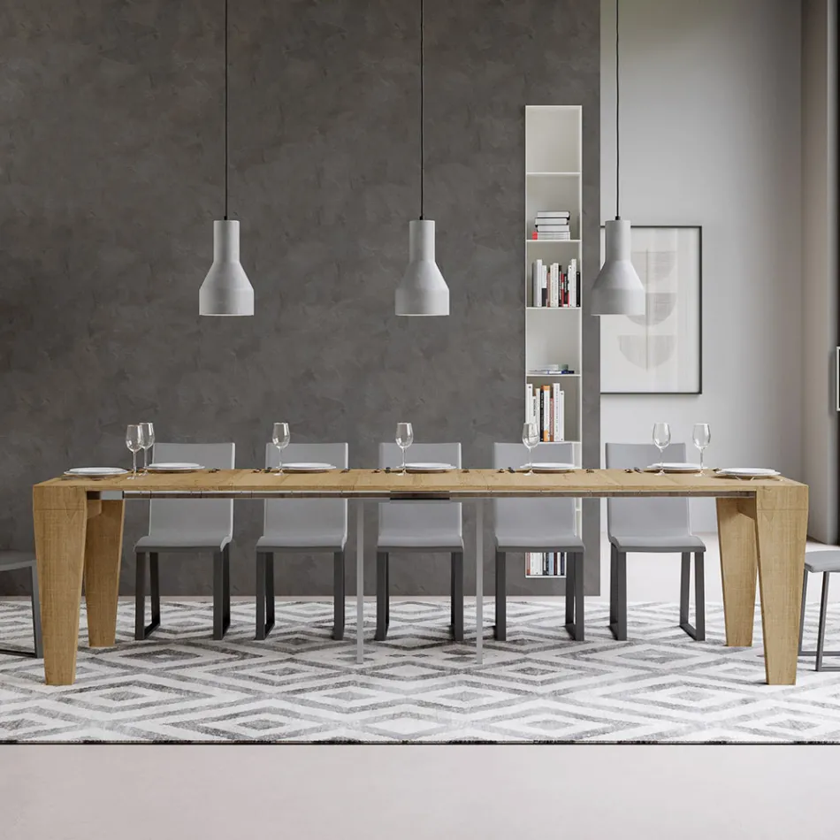 Consola Extensível até 300 cm em Madeira Made in Italy - Trono Viadurini