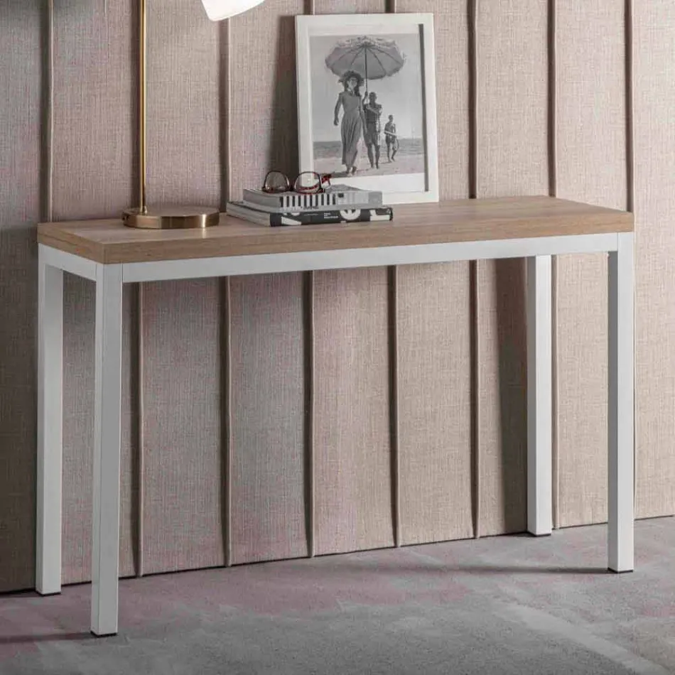 Console extensível com tampo em melamina e base em metal pintado - Adino Viadurini