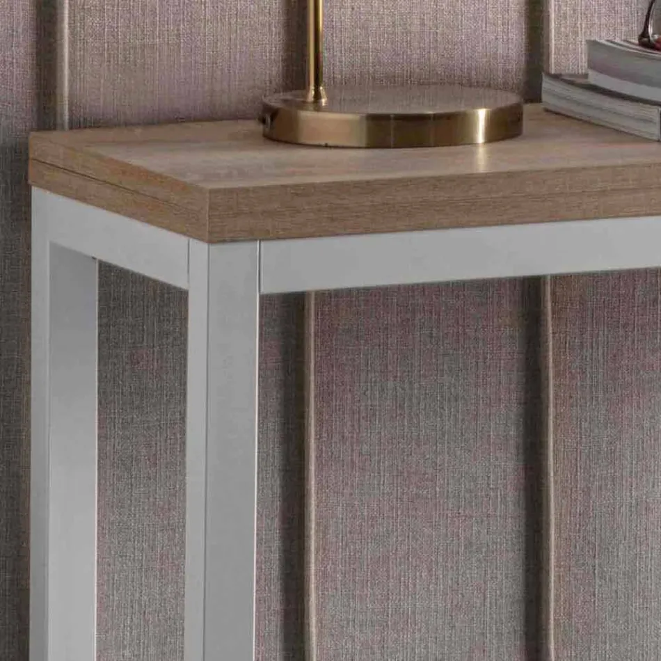 Console extensível com tampo em melamina e base em metal pintado - Adino Viadurini