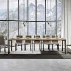 Console extensível de design moderno em madeira e ferro fabricado na Itália - Nunca Viadurini