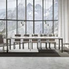 Console extensível de design moderno em madeira e ferro fabricado na Itália - Nunca Viadurini