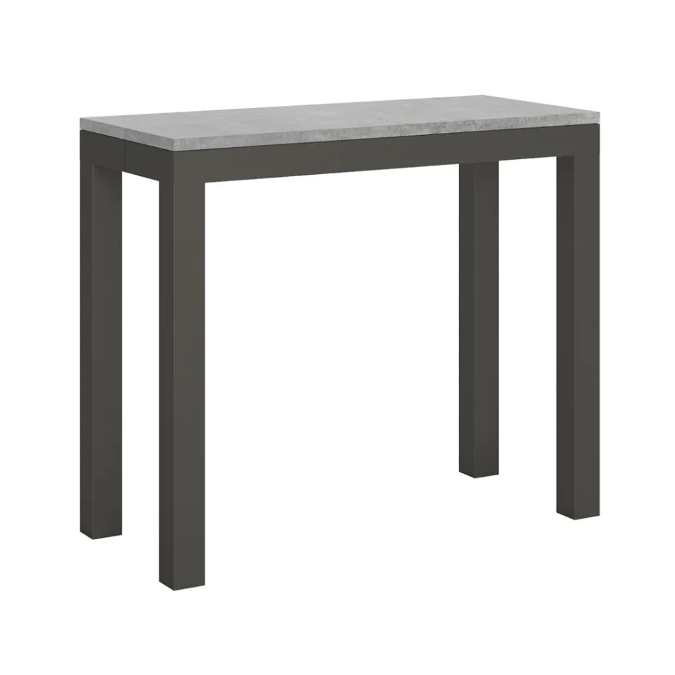 Console extensível de design moderno em madeira e ferro fabricado na Itália - Nunca Viadurini