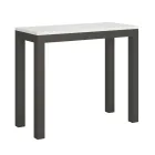 Console extensível de design moderno em madeira e ferro fabricado na Itália - Nunca Viadurini