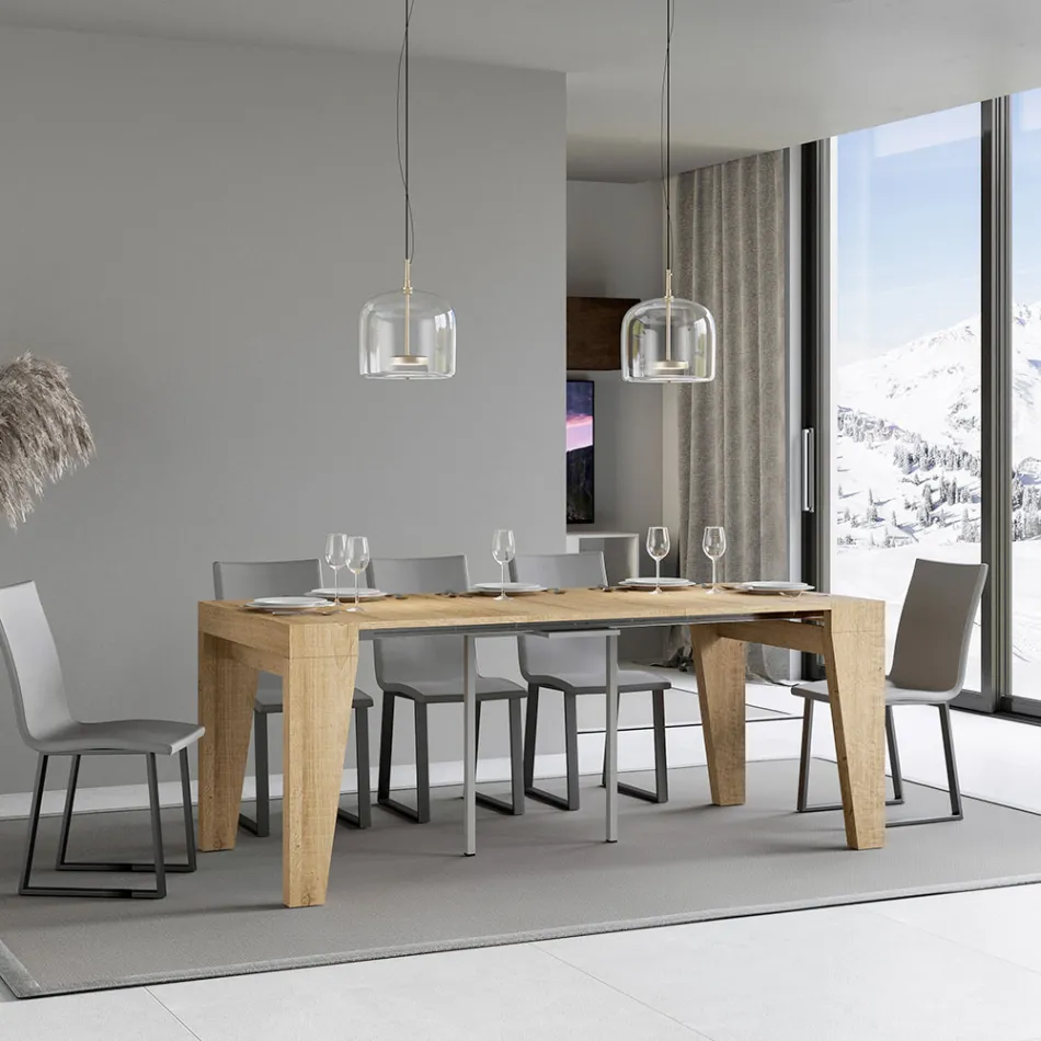 Console extensível disponível em 2 tamanhos diferentes Fabricado na Itália - Grifone Viadurini