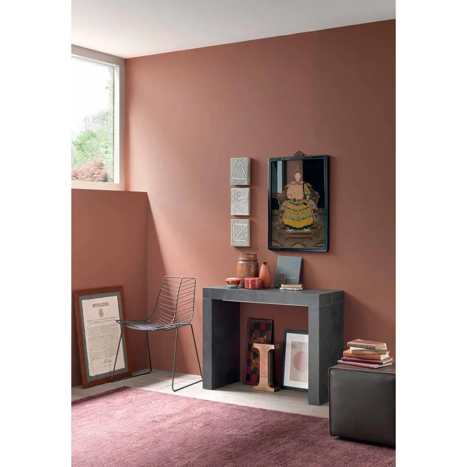 Console extensível de até 290 cm com tampo de madeira feito na Itália - Seregno Viadurini