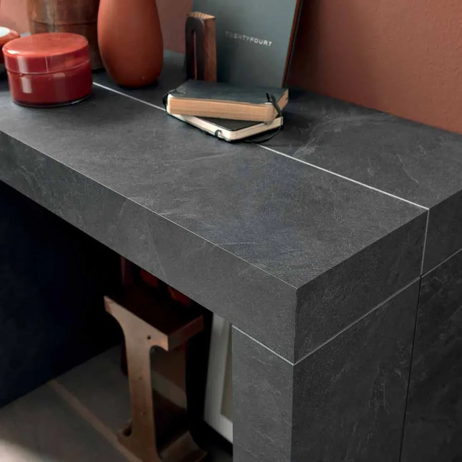 Console extensível de até 290 cm com tampo de madeira feito na Itália - Seregno Viadurini