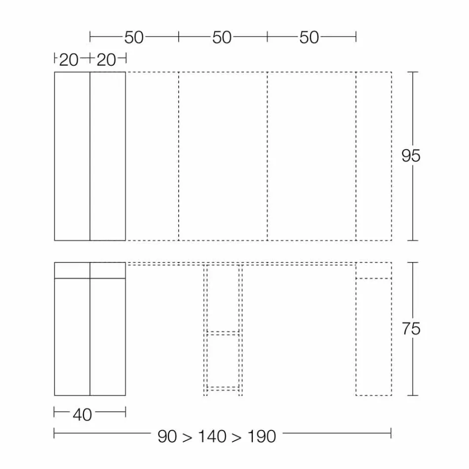 Console extensível de até 290 cm com tampo de madeira feito na Itália - Seregno Viadurini