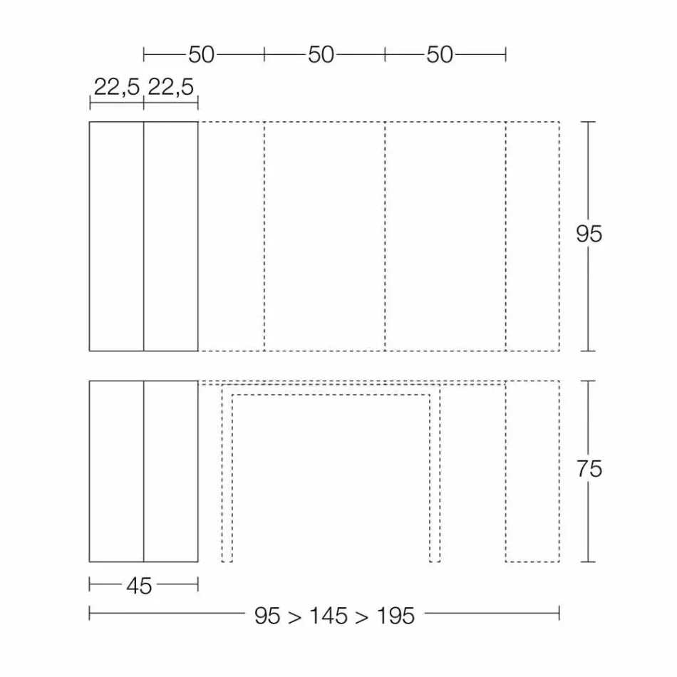 Console extensível até 295 cm em Madeira Design Made in Italy - Temocle Viadurini