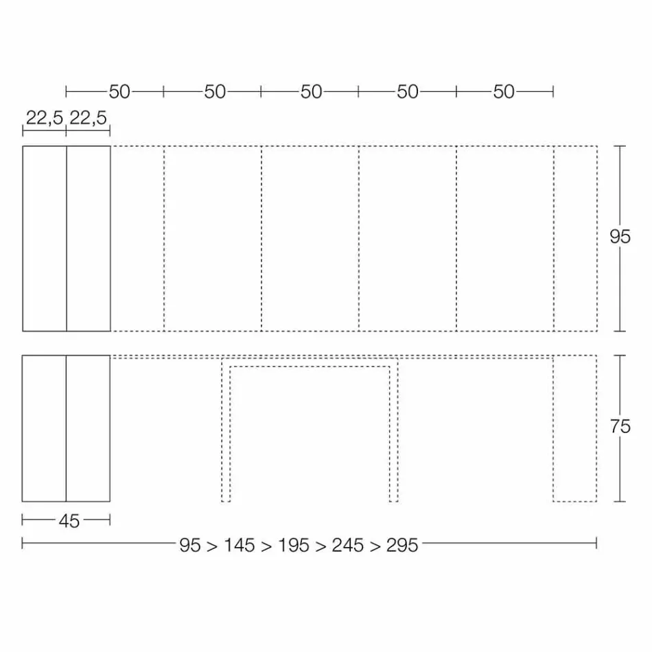 Console extensível até 295 cm em Madeira Design Made in Italy - Temocle Viadurini