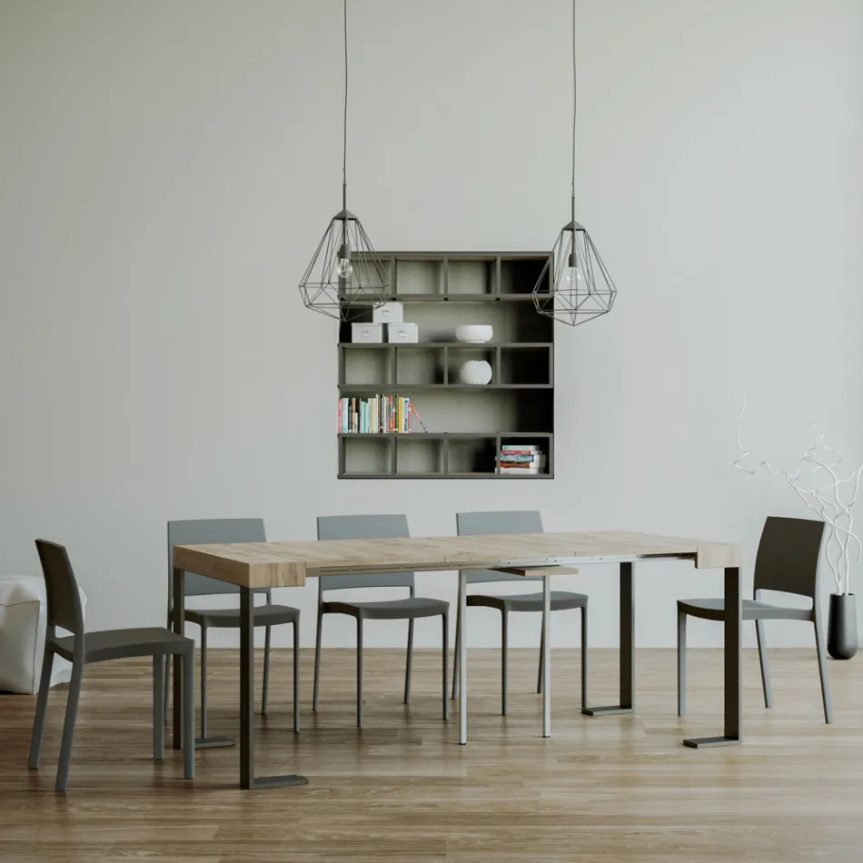 Console extensível até 300 cm com moldura antracite Made in Italy - gigante Viadurini