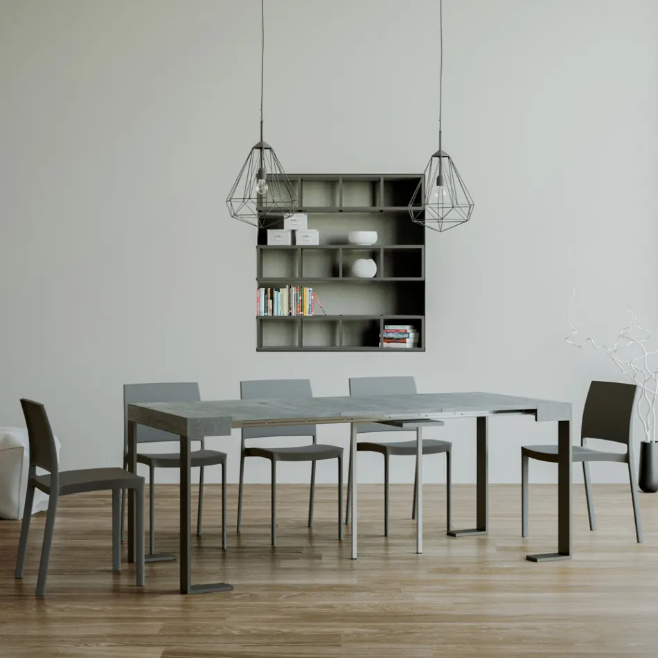 Console extensível até 300 cm com moldura antracite Made in Italy - gigante Viadurini