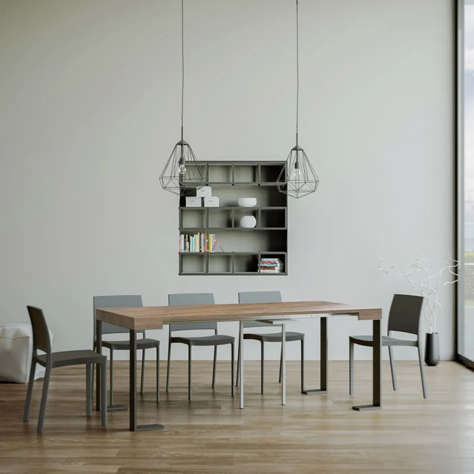 Console extensível até 300 cm com moldura antracite Made in Italy - gigante Viadurini