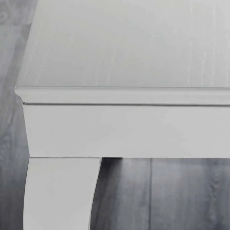 Console extensível em madeira de freixo lacada cinza cinza - pica-pau Viadurini