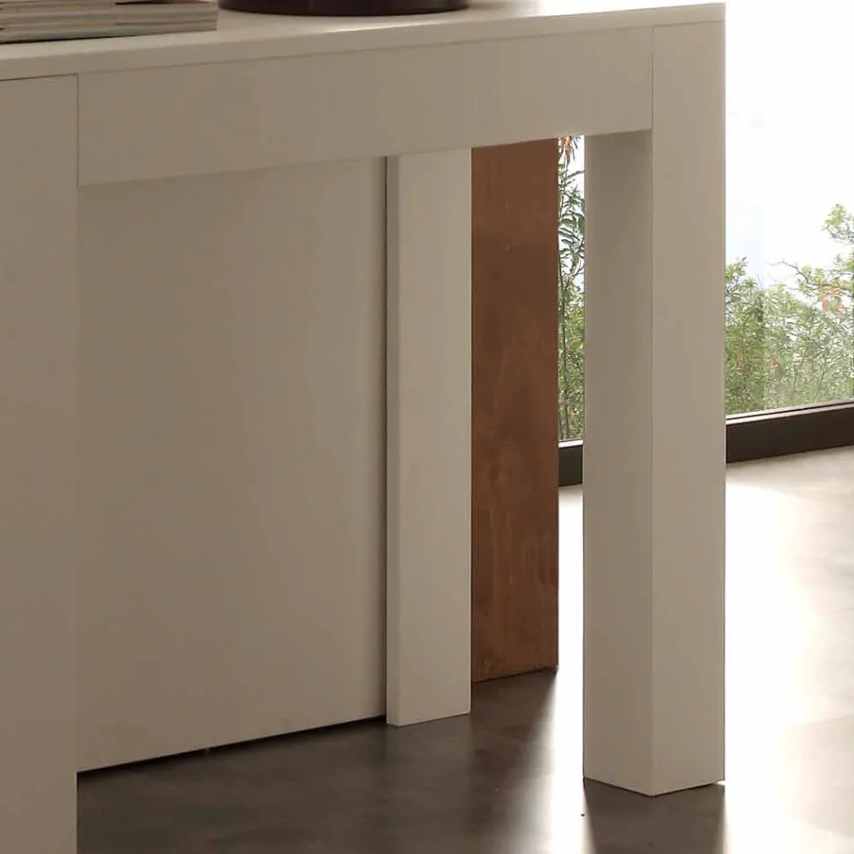 Console extensível dobrável em poros abertos brancos Bosa Viadurini